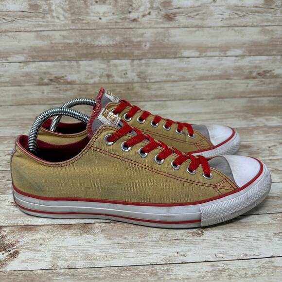 Converse 49er All Star XLII Gold Canvas Red Low Top Sneakers Men's Size 10 - Picture 1 of 9